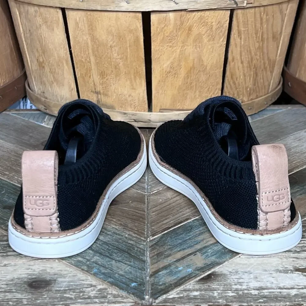 UGG Sidney Knit Black Fabric 1095092 Minimalist Sneakers Shoes Womens Size 7.5